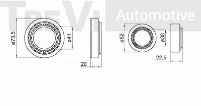 TREVI AUTOMOTIVE wb1541 -  Комплект подшипника ступицы колеса